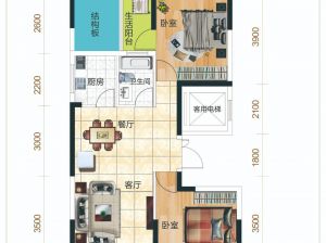 常德-津市市嘉和苑小区为您提供1栋A户型鉴赏