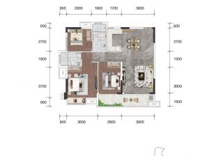 常德武陵区武陵中央广场为您提供A3户型鉴赏