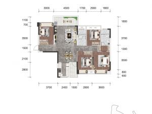 常德武陵区武陵中央广场为您提供A2户型鉴赏