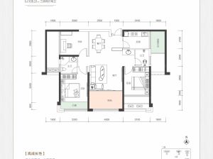 常德武陵区汇景中央广场为您提供二期105㎡户型鉴赏