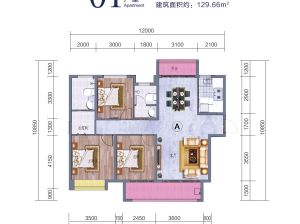 常德武陵区广丰名苑二期为您提供01户型鉴赏