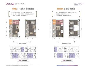 常德武陵区白马湖公馆为您提供A2、A3户型鉴赏