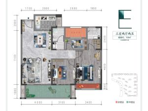常德鼎城区华中城上悦府为您提供E户型鉴赏