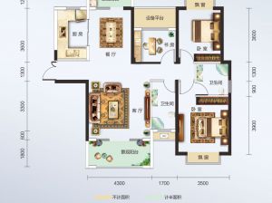 常德经开区莲池新城为您提供1#C户型鉴赏