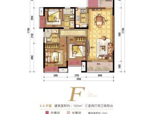 常德经开区愿景铂悦府为您提供2-2户型鉴赏