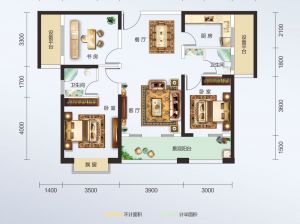 常德经开区莲池新城为您提供1#B户型鉴赏