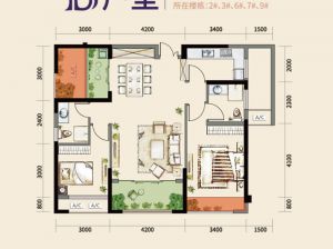常德鼎城区御龙湾为您提供B户型鉴赏