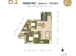 岳阳岳阳楼区南湖领域为您提供B1户型鉴赏