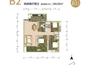 岳阳岳阳楼区南湖领域为您提供B2户型鉴赏