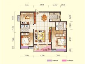 岳阳岳阳楼区恒泰雅园三期为您提供B户型鉴赏