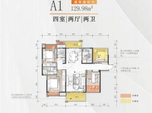 岳阳-湘阴辰华拾光里为您提供A1户型鉴赏