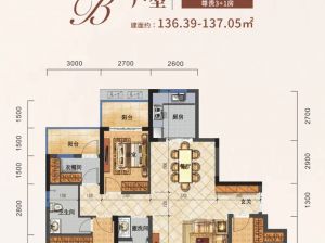 岳阳-平江润雅华府二期为您提供B户型鉴赏