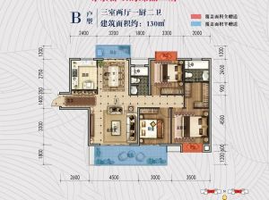 岳阳-平江远城未央府为您提供B户型鉴赏