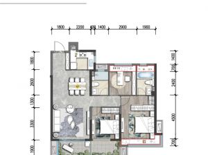 岳阳-汨罗金科御临湖山为您提供T3-2户型鉴赏