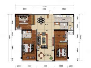 岳阳-临湘白云湖公馆为您提供C1户型鉴赏