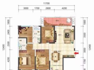 岳阳-华容碧湖公馆为您提供C-1户型鉴赏