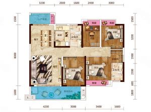 岳阳-华容步步高新天地为您提供B户型鉴赏