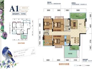 衡阳雁峰区金河湾尚品为您提供A1户型鉴赏