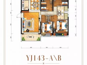 衡阳雁峰区碧桂园紫宸府为您提供YJ143户型鉴赏
