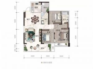 衡阳雁峰区融科书香世家为您提供B户型鉴赏