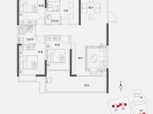 衡阳雁峰区东投归雁台为您提供1.2A户型鉴赏