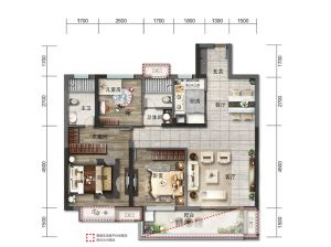 衡阳珠晖区绿地衡阳城际空间站为您提供B户型鉴赏