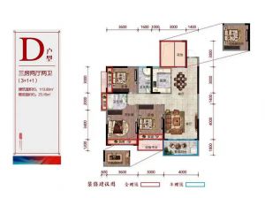 衡阳石鼓区北建理想城为您提供D户型鉴赏