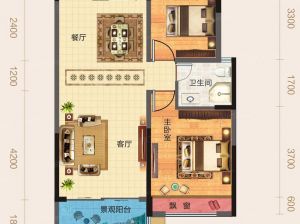 衡阳蒸湘区国贸前海湾为您提供D2户型鉴赏