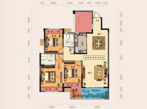 衡阳蒸湘区国贸前海湾为您提供D3户型鉴赏