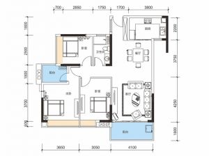 衡阳蒸湘区珠江愉景豪庭为您提供B户型（南边户）鉴赏