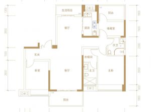 衡阳蒸湘区恒生玫瑰庄园为您提供A2户型鉴赏