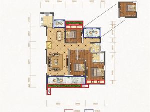 衡阳蒸湘区大衡城邦为您提供6#栋1户型鉴赏