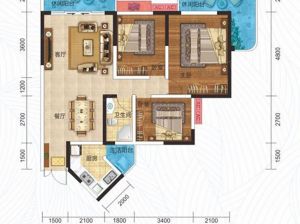 衡阳蒸湘区凯珑江景为您提供C户型鉴赏