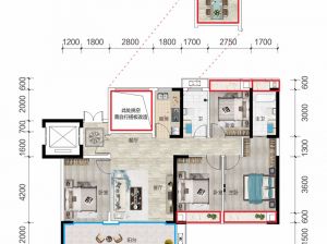 衡阳蒸湘区金钟悦江湾为您提供A户型鉴赏