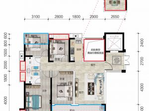 衡阳蒸湘区金钟悦江湾为您提供C户型鉴赏