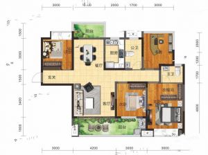 衡阳-衡山县万象开云府为您提供B户型鉴赏
