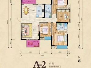 衡阳南岳区云峰国府为您提供A-2户型鉴赏