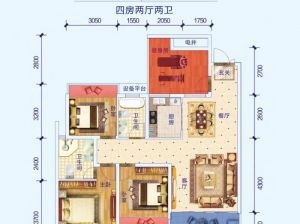 衡阳-衡南县华旗绿洲为您提供A户型鉴赏