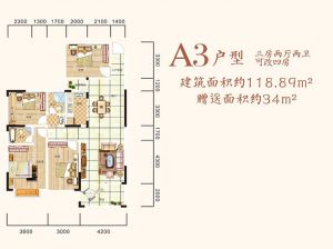 衡阳-祁东县新水云轩高铁城为您提供A3户型鉴赏