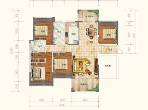 衡阳-常宁市金正澜山为您提供3栋5栋A1户型鉴赏
