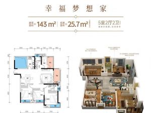 株洲石峰区汇金新城为您提供建面约143㎡户型鉴赏