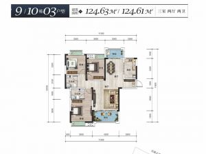 株洲石峰区华晨云溪湾为您提供9、10栋03户型鉴赏