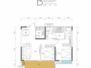 岳阳岳阳楼区滨水天宸为您提供B户型鉴赏