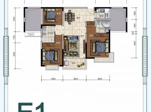 株洲渌口区望江学府为您提供E1户型鉴赏