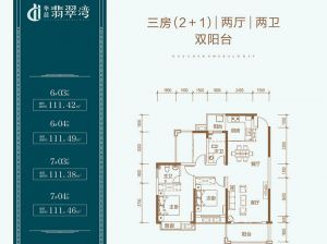 株洲石峰区华晨翡翠湾为您提供6#03户型鉴赏