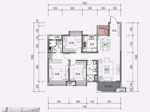 株洲天元区美的湾为您提供17#A户型鉴赏