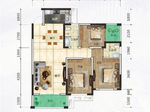 株洲荷塘区公园1987为您提供建面约110㎡户型鉴赏