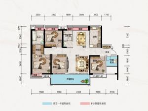 株洲芦淞区湘江大都会为您提供观澜01户型鉴赏