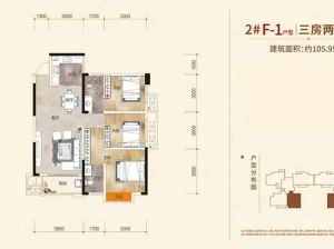 株洲-醴陵市台北城为您提供2#F-1户型鉴赏