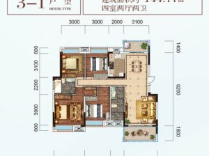 郴州-资兴市东江御景为您提供3-1户型鉴赏